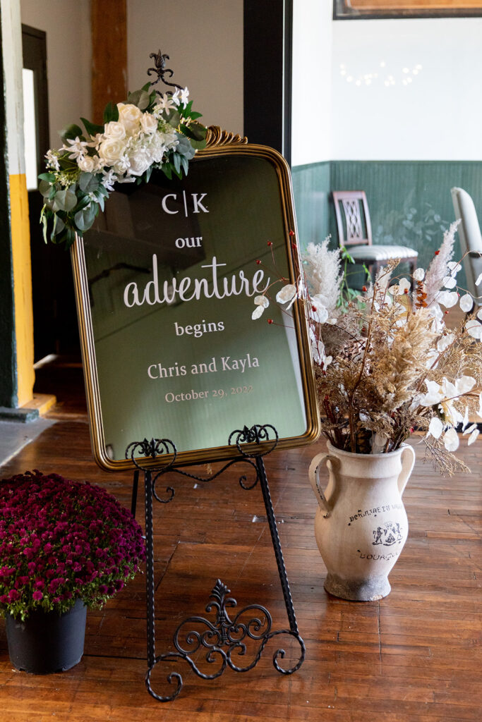 Romantic fall wedding at The Woolen Mill in Fredericksburg VA