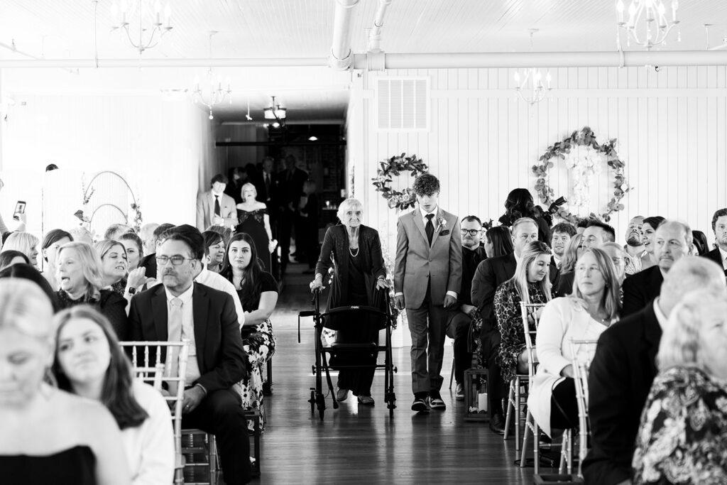 Indoor ceremony at The Woolen Mill Fredericksburg VA