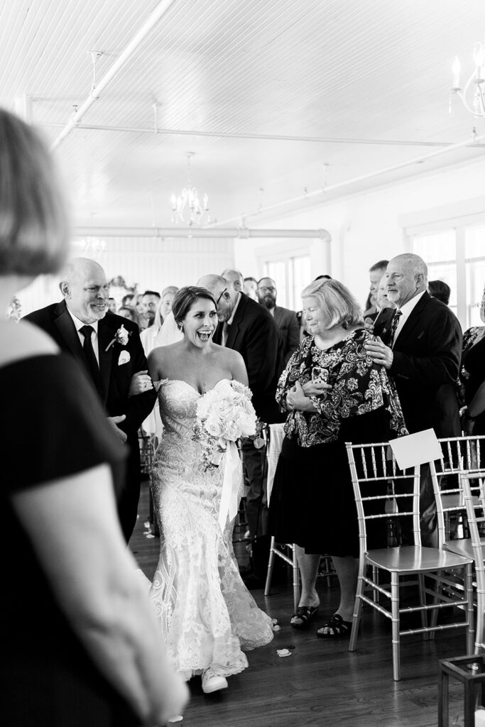 Indoor ceremony at The Woolen Mill Fredericksburg VA