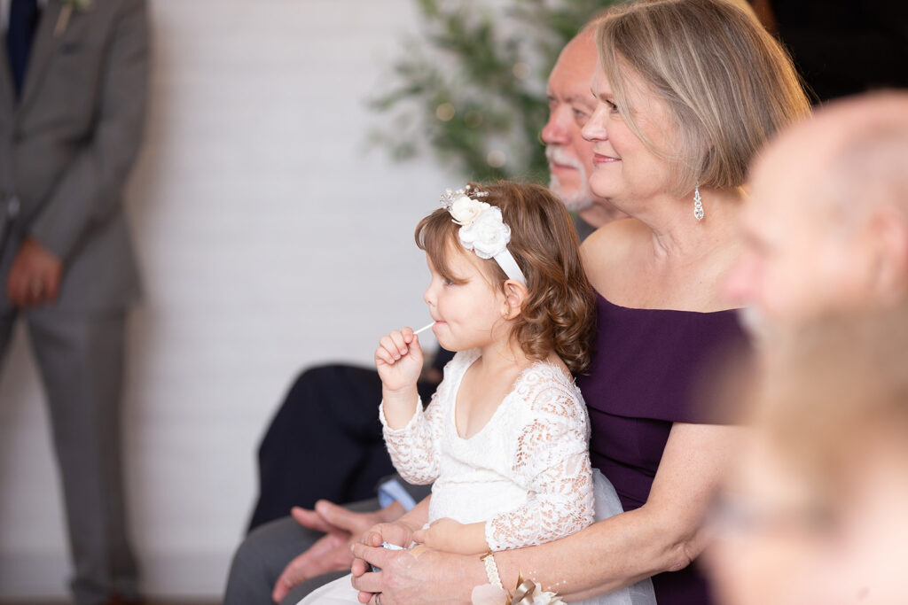 Indoor ceremony at The Woolen Mill Fredericksburg VA